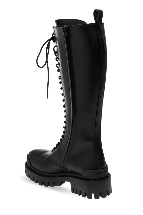 Black 'Strike' lace-up boots in leather Balenciaga - Vitkac Canada